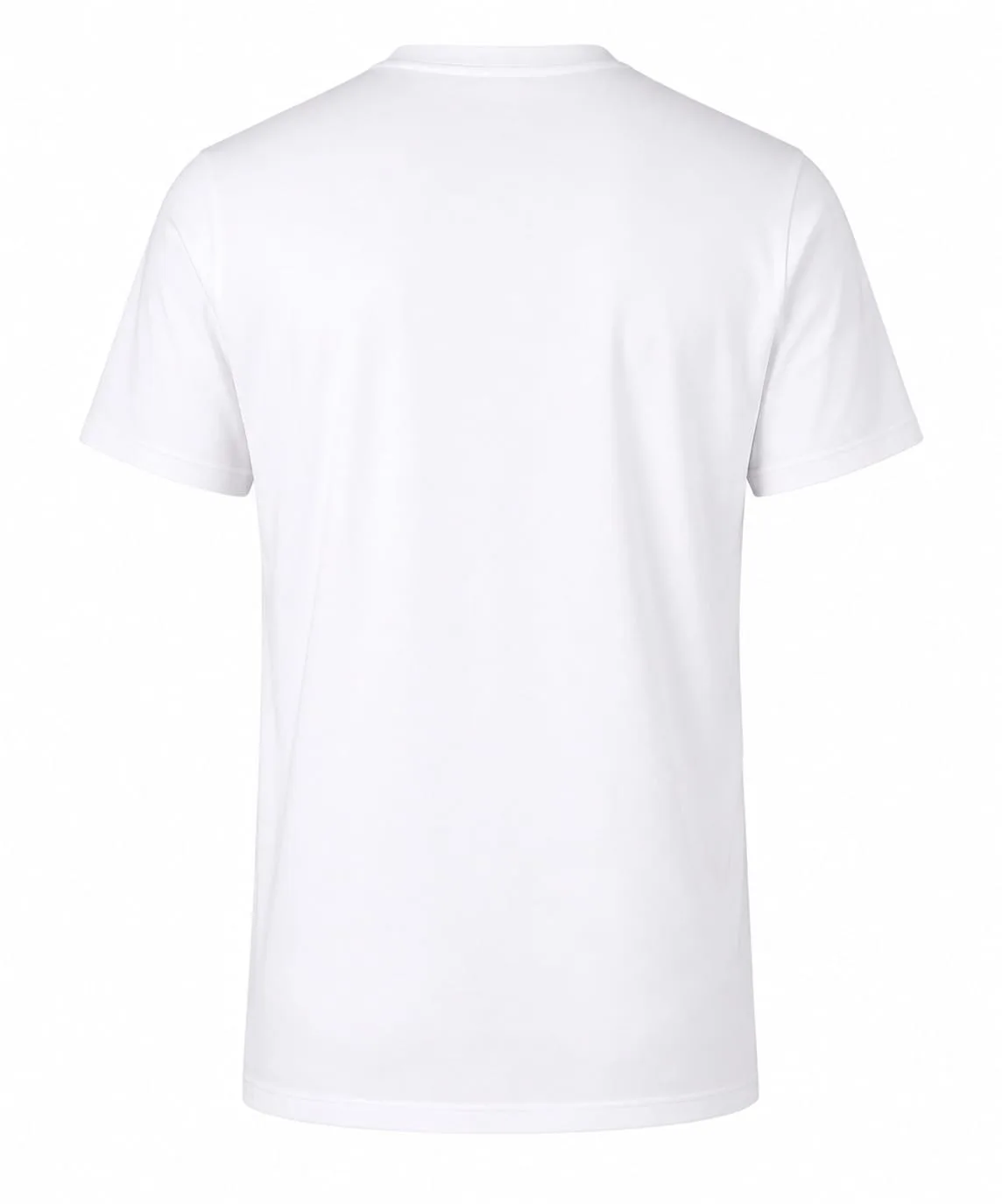 The Kindred tee in White from the back, printed with a companion profile plate
